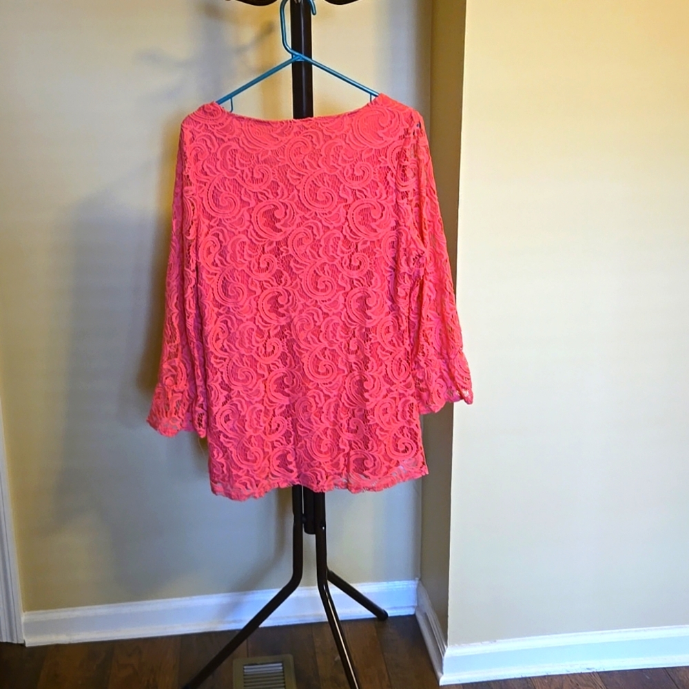 Ladies L/S Blouse. Beautiful Deep Pink Color.  Sz XL - Picture 2 of 5